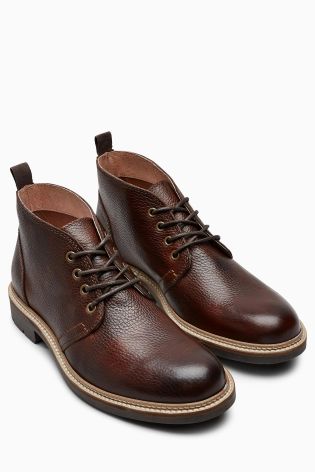 Brown leather chukka boots